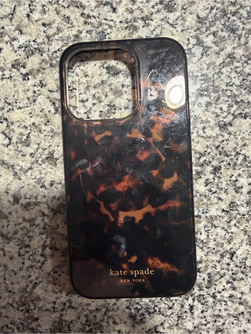 kate spade Tortoiseshell Gloss iPhone Case - Black & Brown